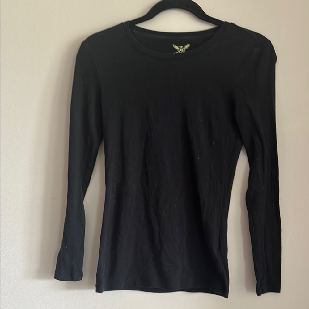 Faded Glory Black Fitted 3/4 Sleeve T-Shirt